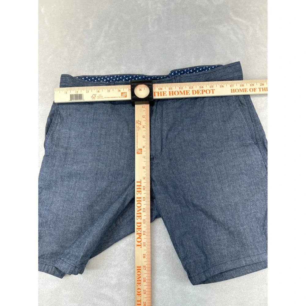 Banana Republic‎ Aiden Short Mens 36 Blue Cotton Flat Front Slim Fit Casual